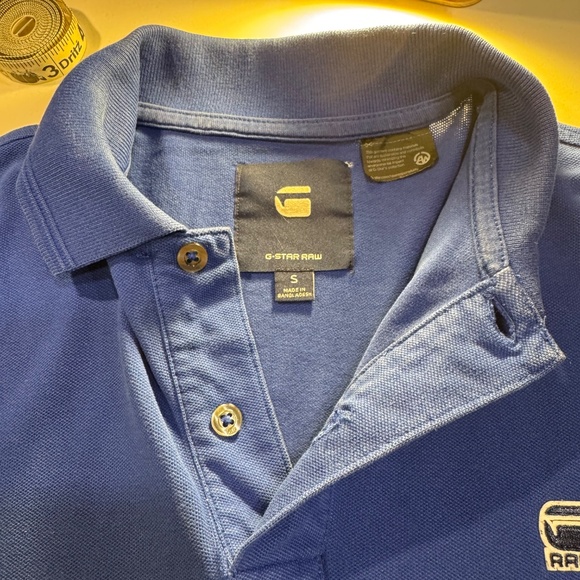 G-Star Raw Dunda Polo Shirt - Boys/Youth Size Small, Solid Blue, Pre-owned - Picture 6 of 11